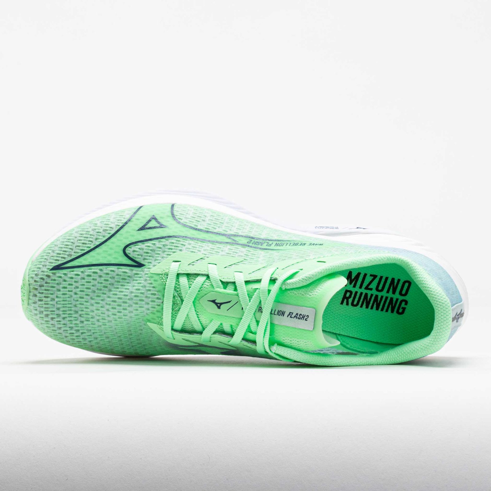 Mizuno Wave Rebellion Flash 2 Mens Neo Mint/Vintage Indigo - Image 3