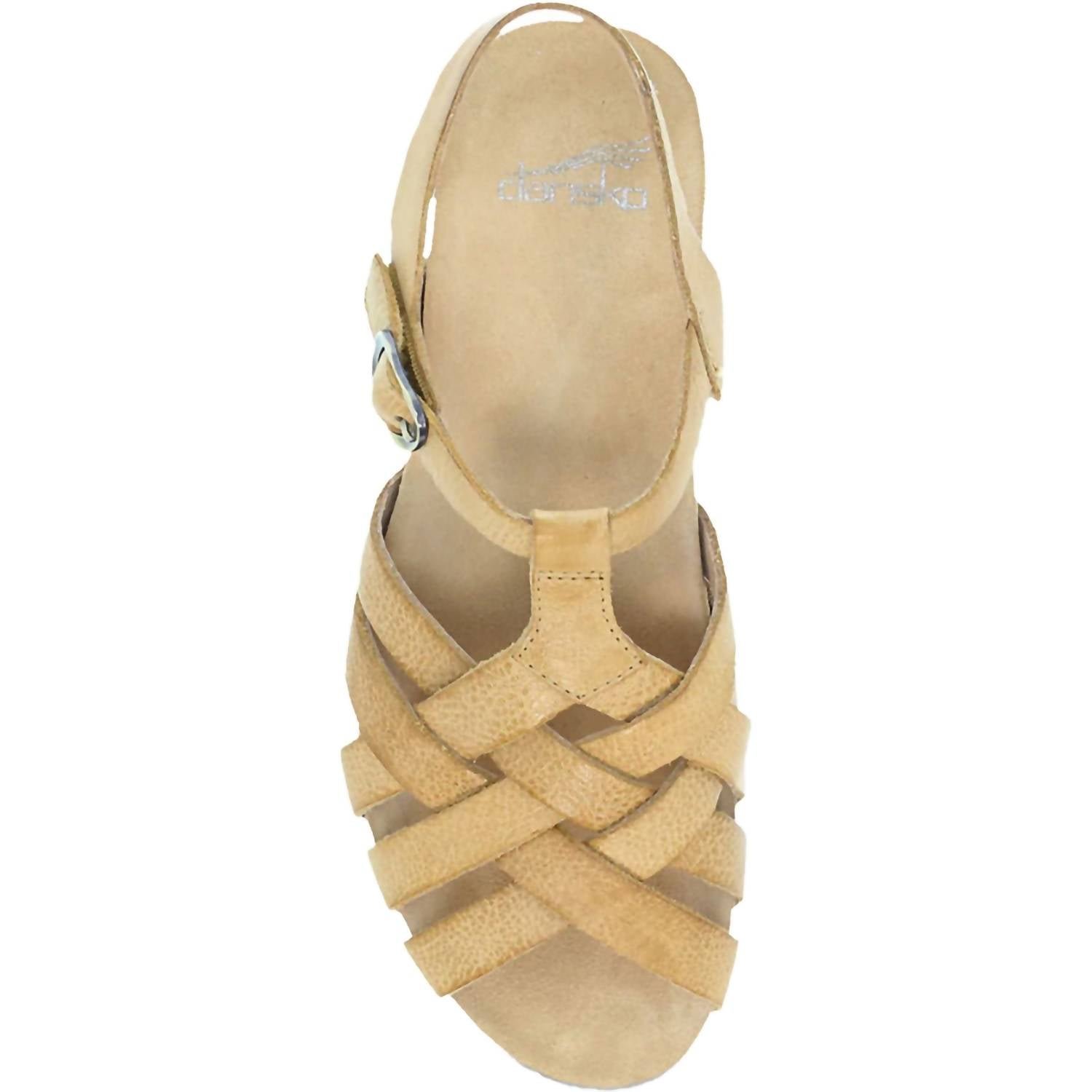 Dansko - Women's Tinley Tan Milled Burnished Leather Sandals - Image 2