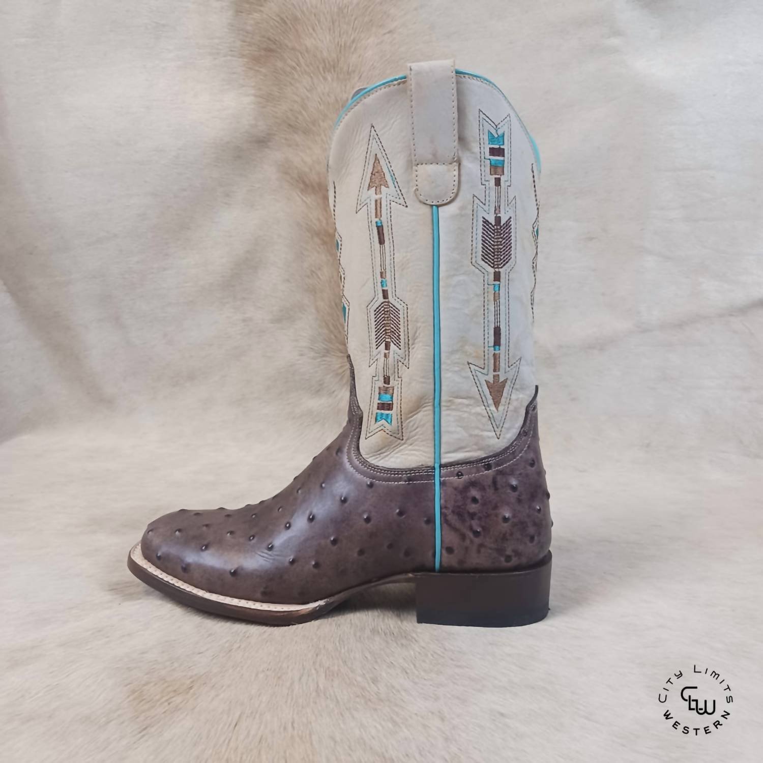 Null - Women's Arrow Feather Roper Square Toe Boots - Image 4