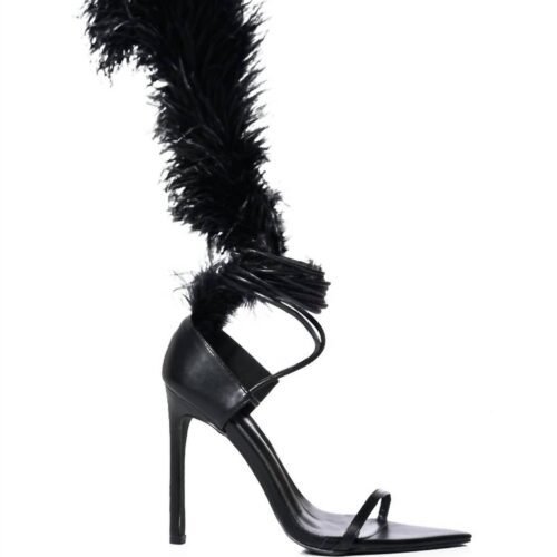 Azalea Wang - Women's Cleasby Feather Stiletto Sandal