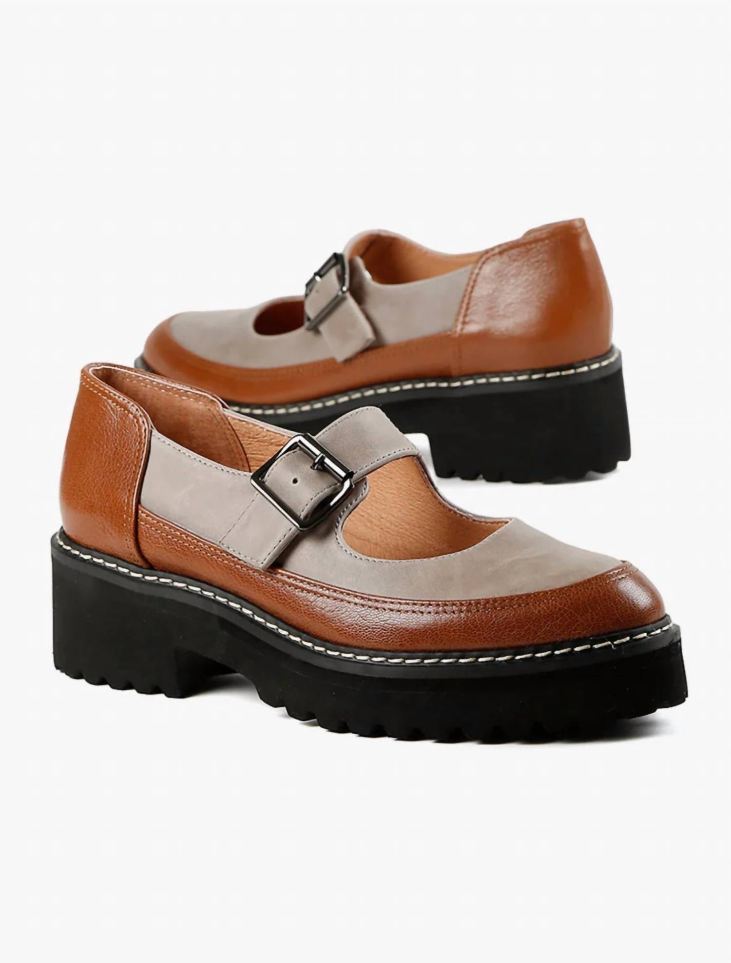 All Black - Women's Buckle Lug Jane Shoes - Image 2