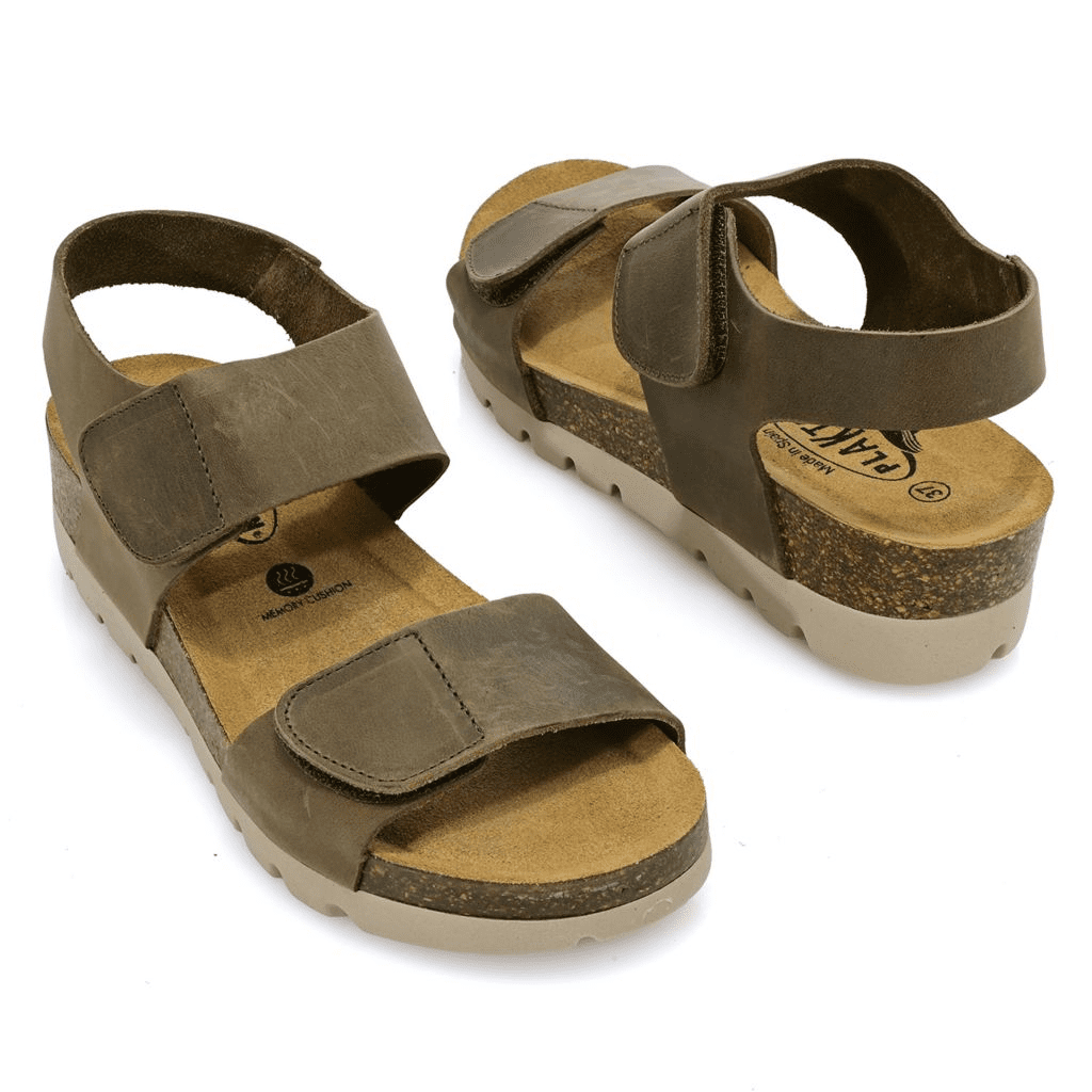 Plakton Compi Leather Wedge Sandals - Image 2