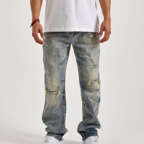 Smoke Rise Rip & Repair Straight Denim Jeans