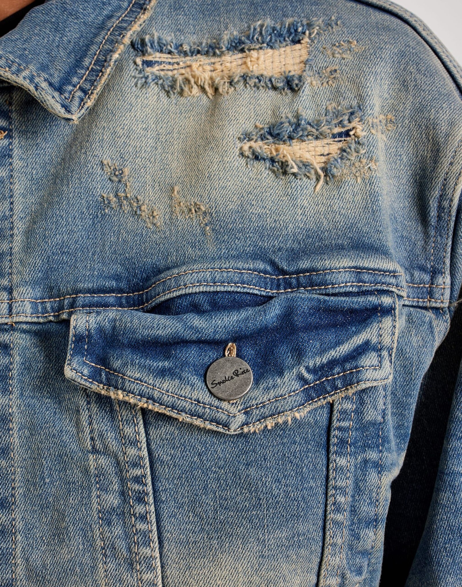 Smoke Rise Distressed Denim Jacket - Image 3
