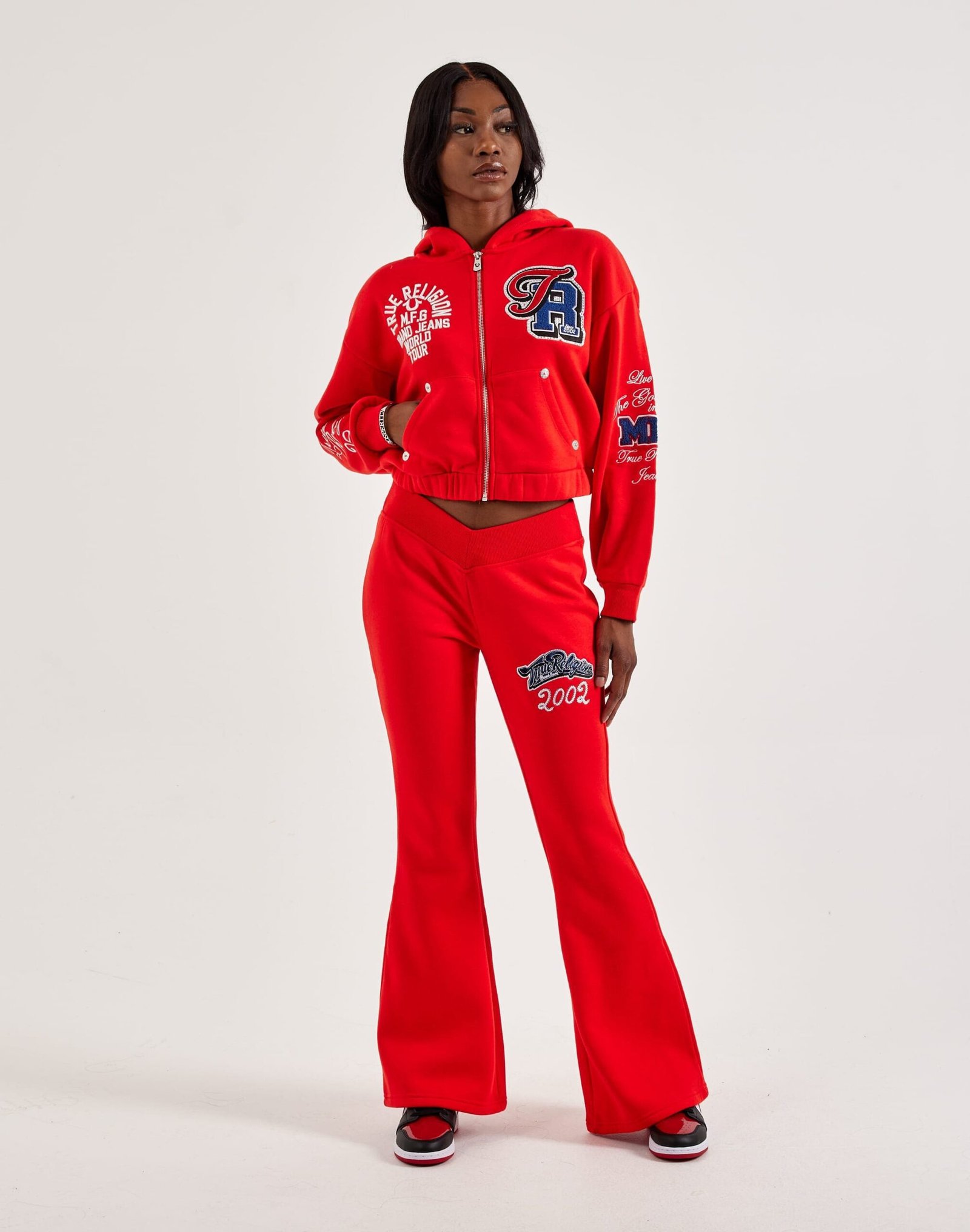 True Religion Crystal Patched Full-Zip Fleece Hoodie - Image 6