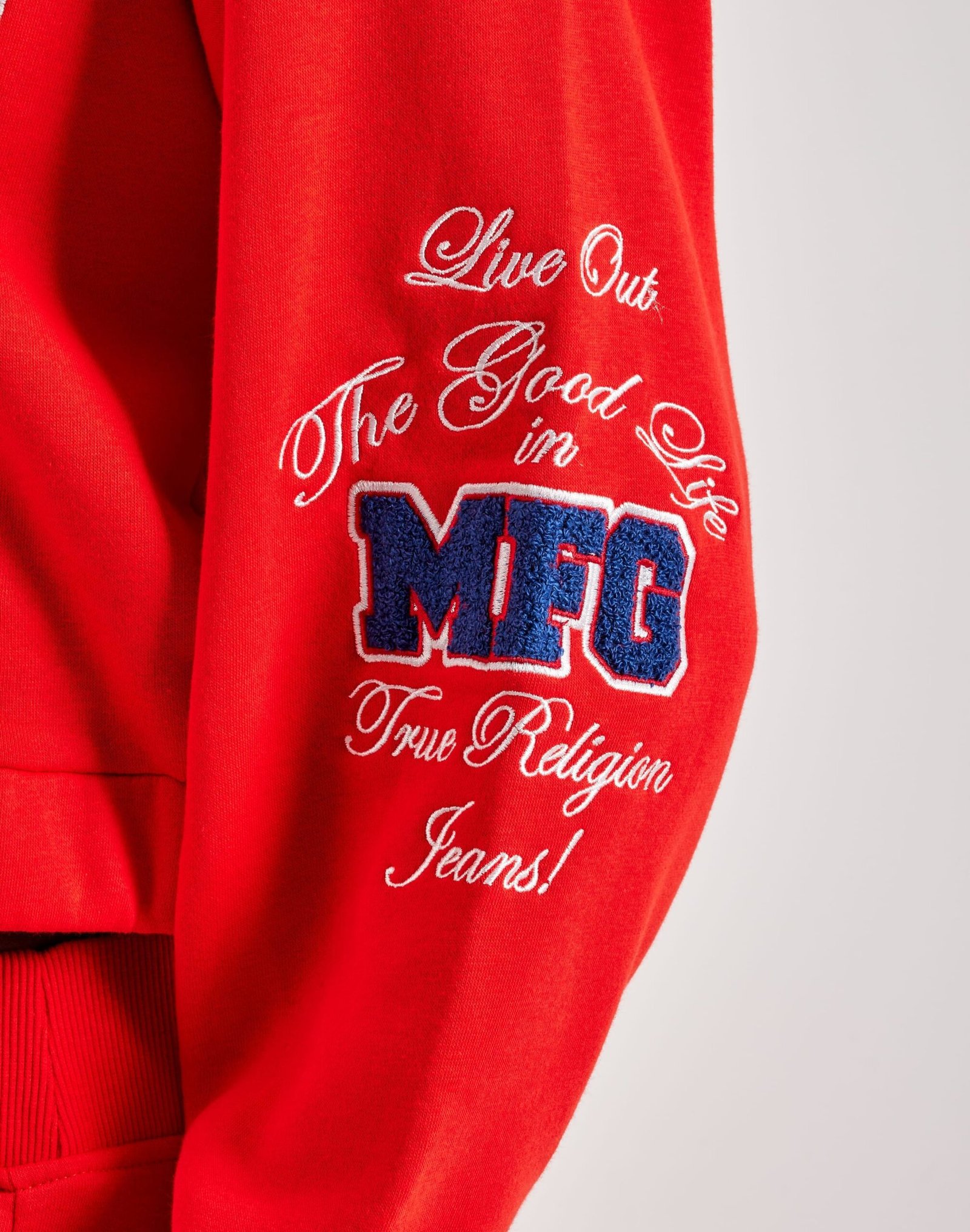 True Religion Crystal Patched Full-Zip Fleece Hoodie - Image 4