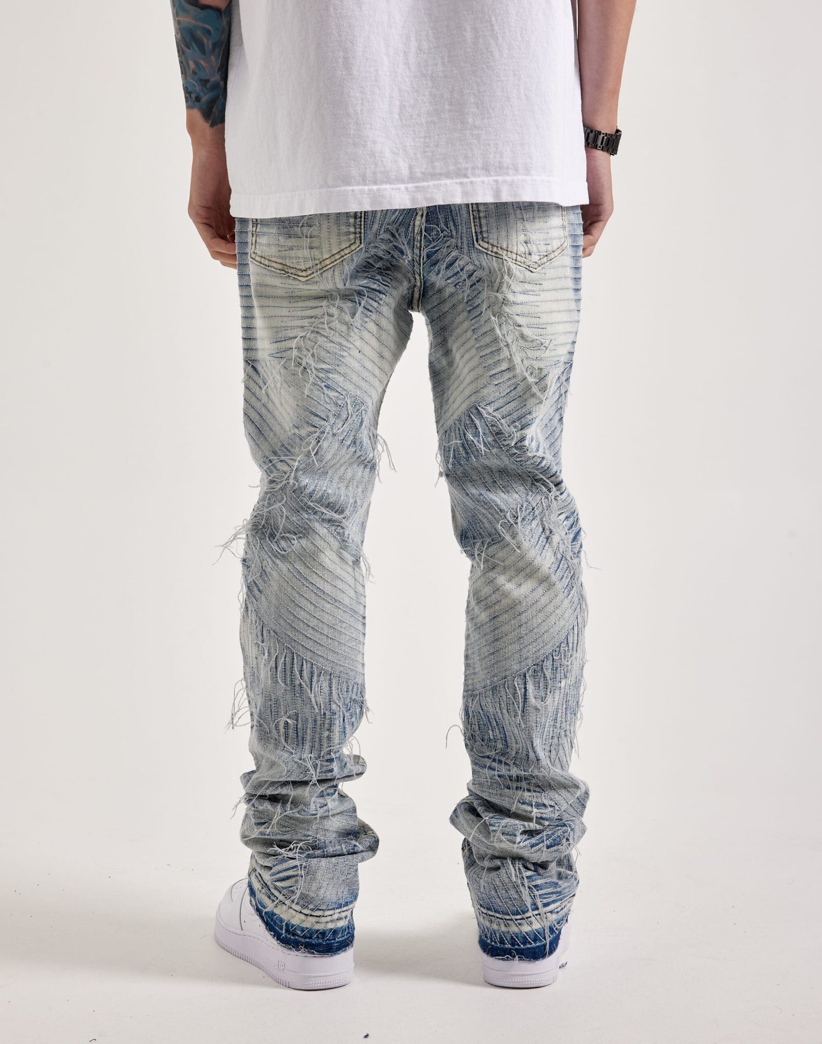 WAIMEA Geometric Frayed Jeans - Image 4