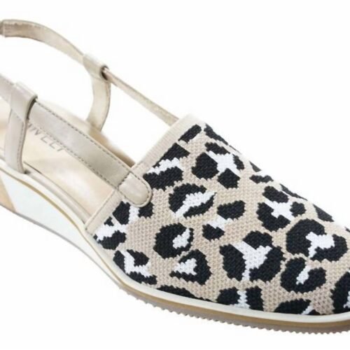 Vaneli - Women's Greer Leopard Wedge Slingback Sandal
