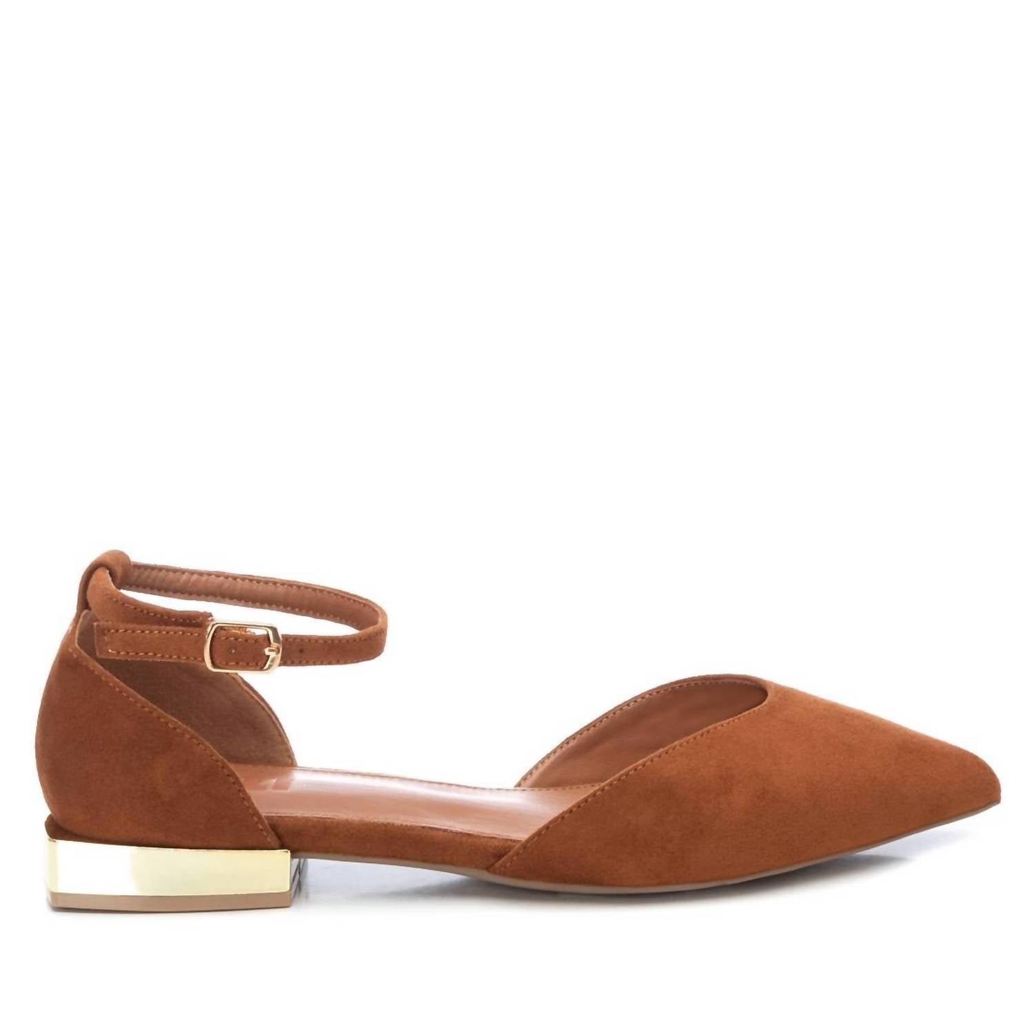 Xti - Women's Suede Pointy Toe Ballet Flats